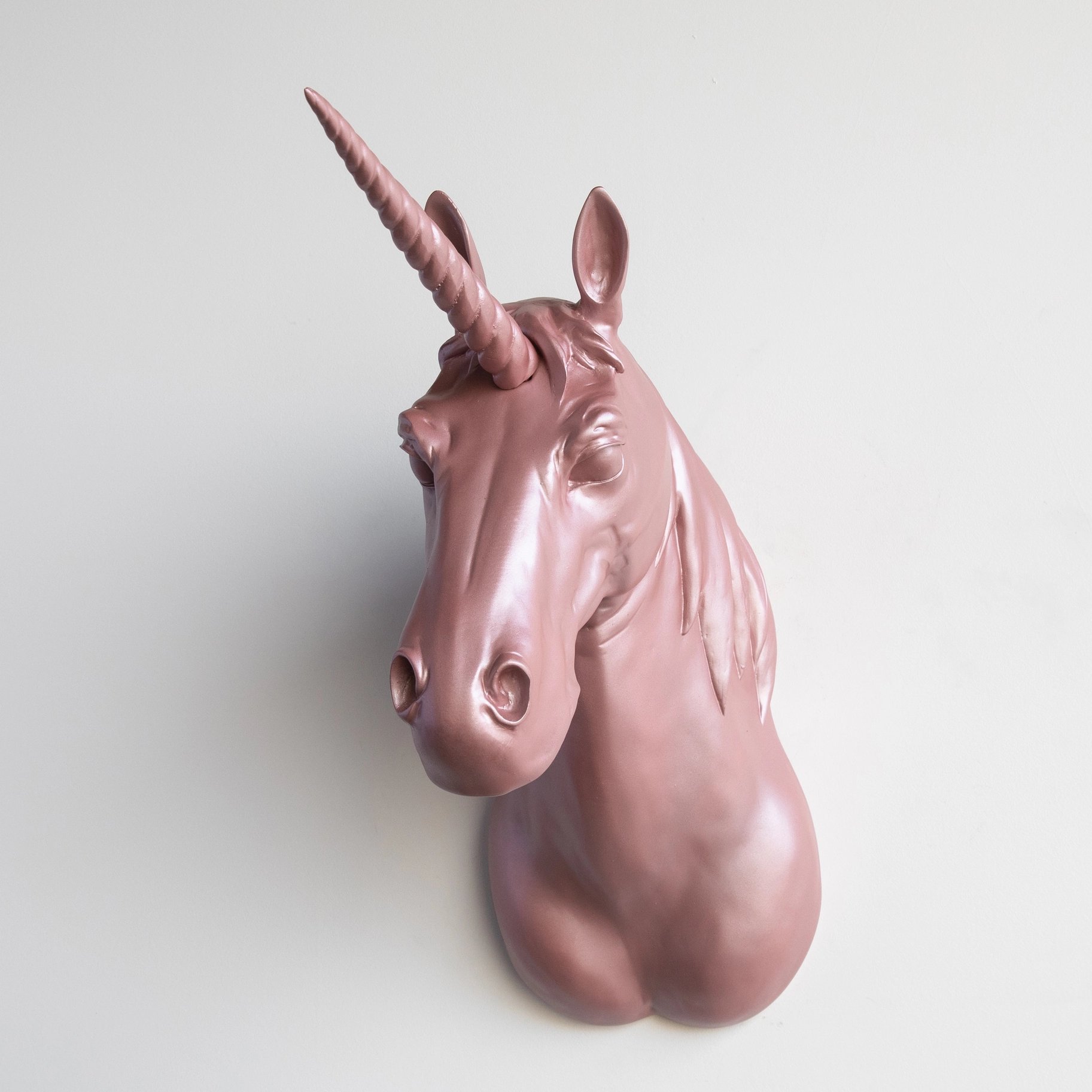 Einhorn Wandbüste "Primrose", rosa-metallic