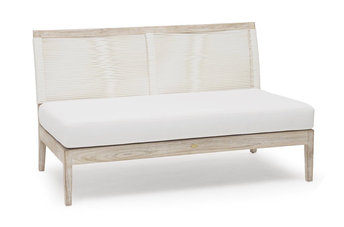 Wellington Lounge 2-Sitzer Modul, Teak whitewashed inkl. Polster