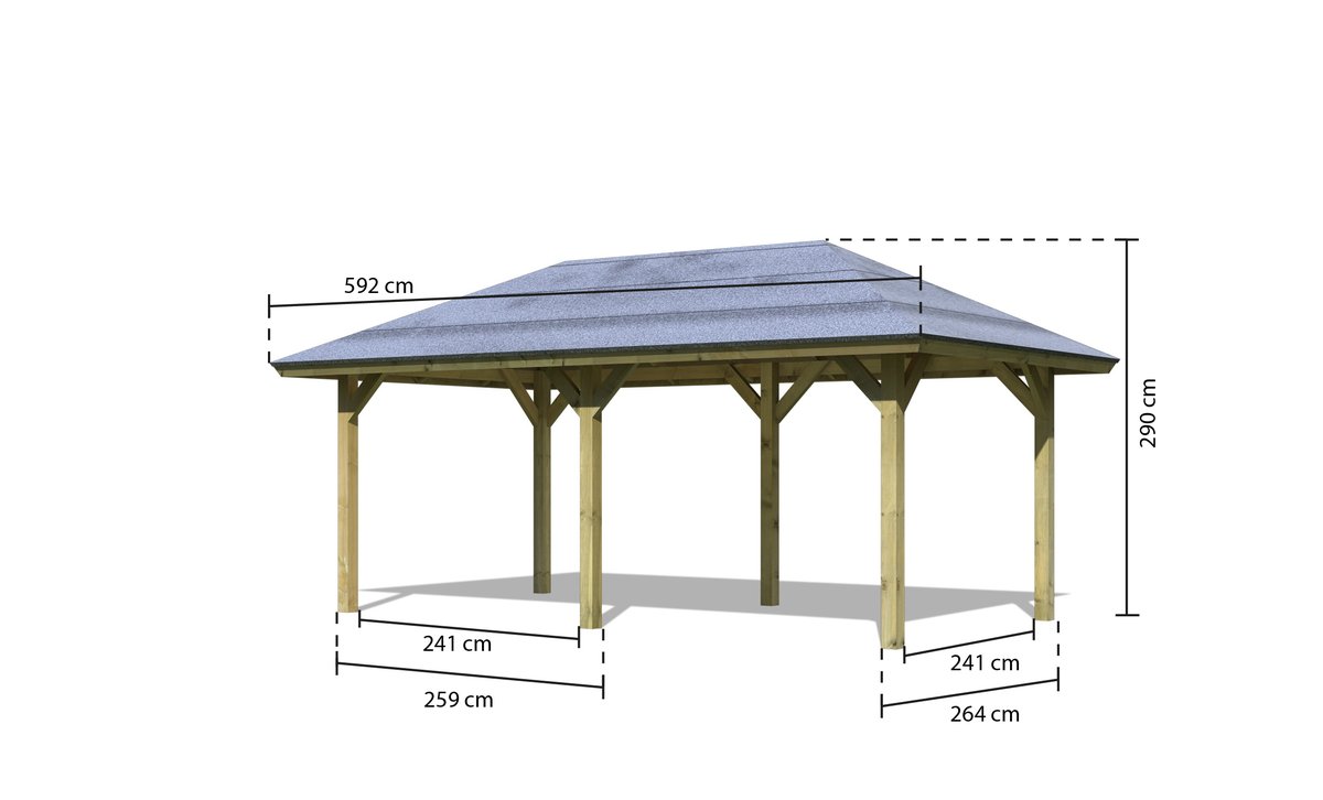 Pavillon-Carport Kirn 2 - 265x518 cm CLASSIC kdi von Karibu