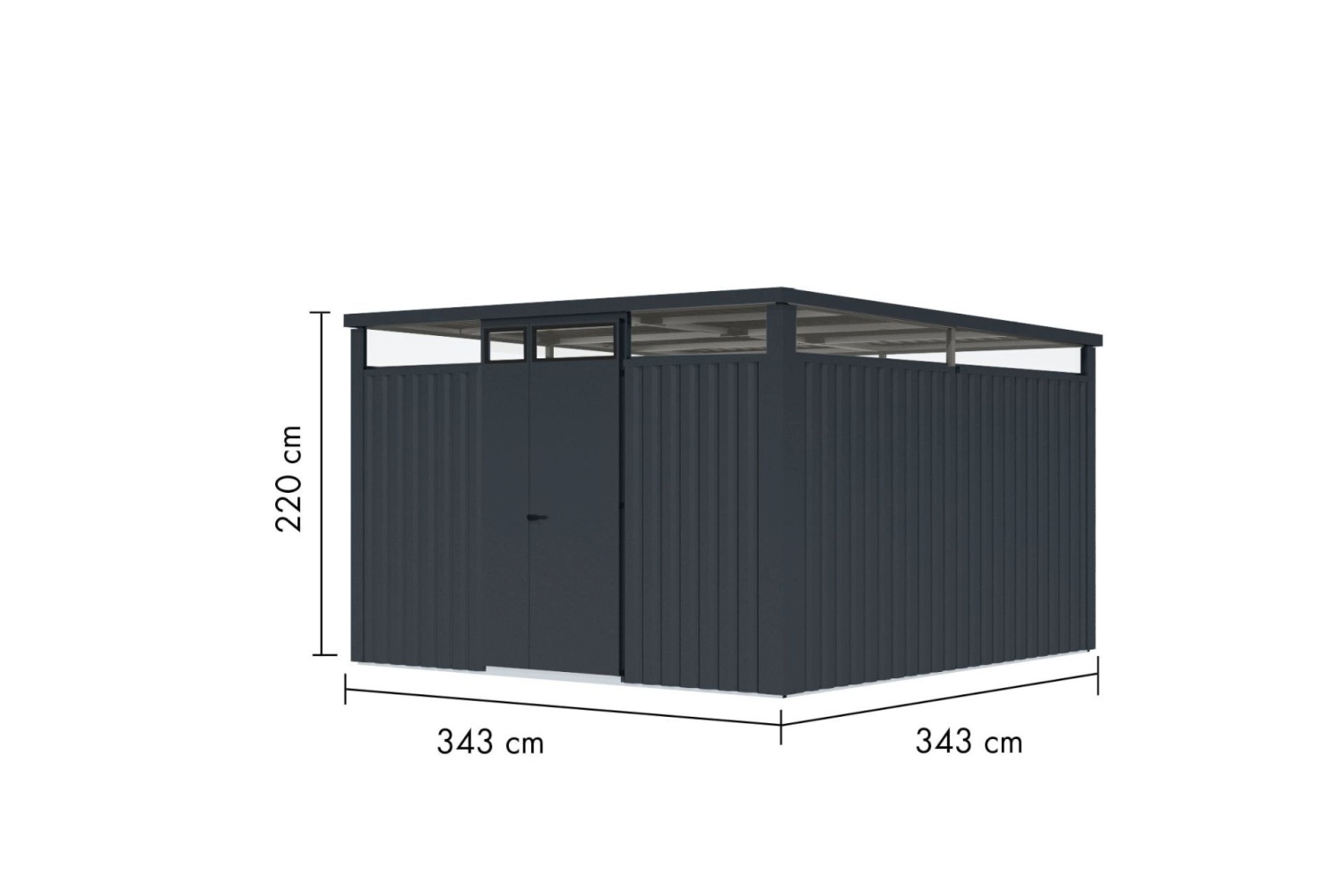 Metall-Gerätehaus Østen 3,5 - 343x343 cm, anthrazit, Karibu