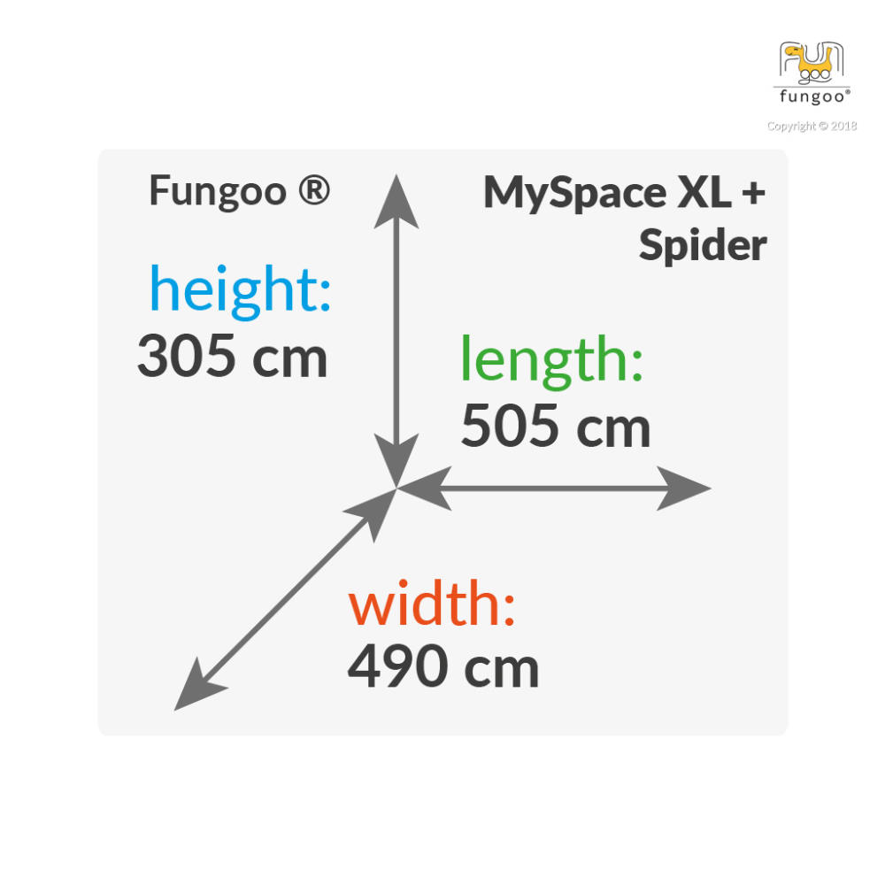 Fungoo Spielturmset My SPACE XL SPIDER+, teakfarben lasiert