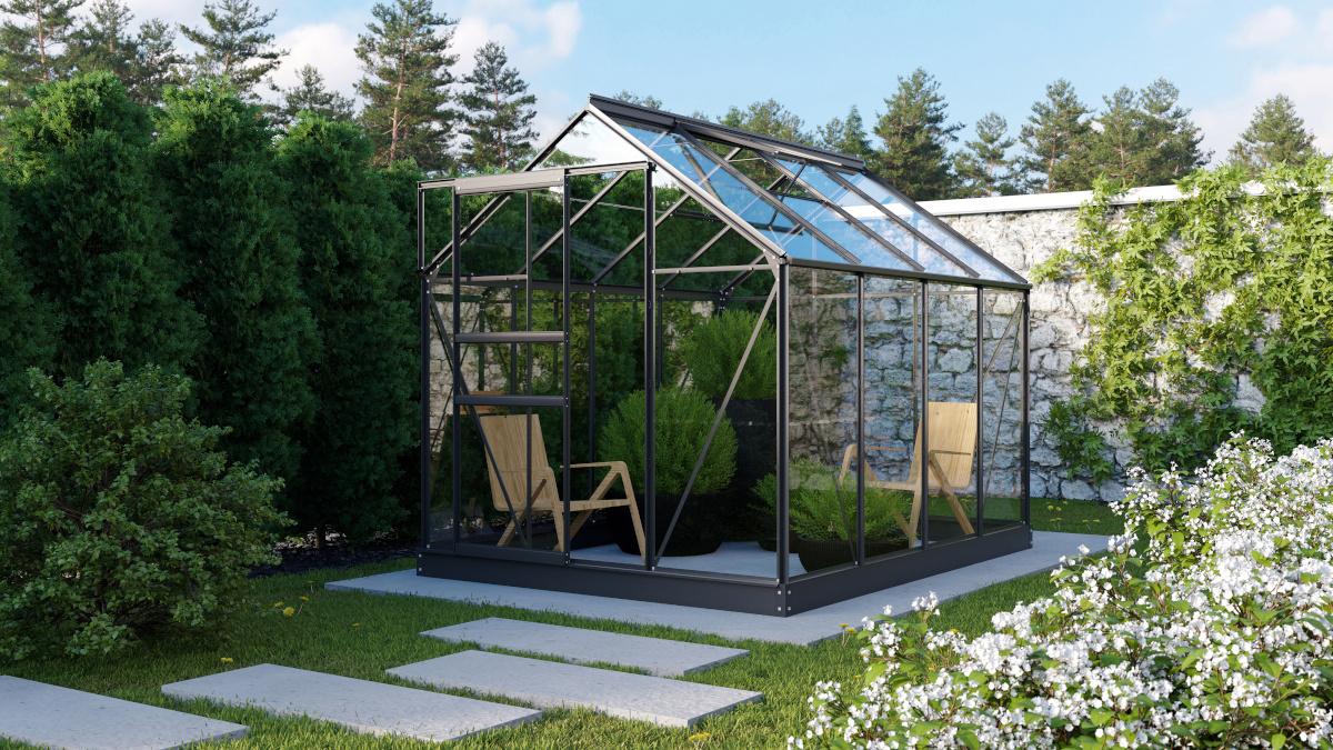 Vitavia Gewächshaus Planet 5000 ESG 3mm, schwarz - Set