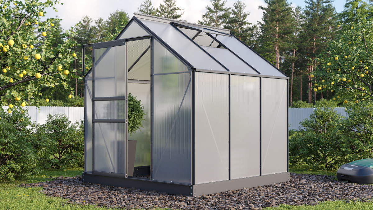 Vitavia Gewächshaus Planet 3800 HKP 6mm, schwarz - Set