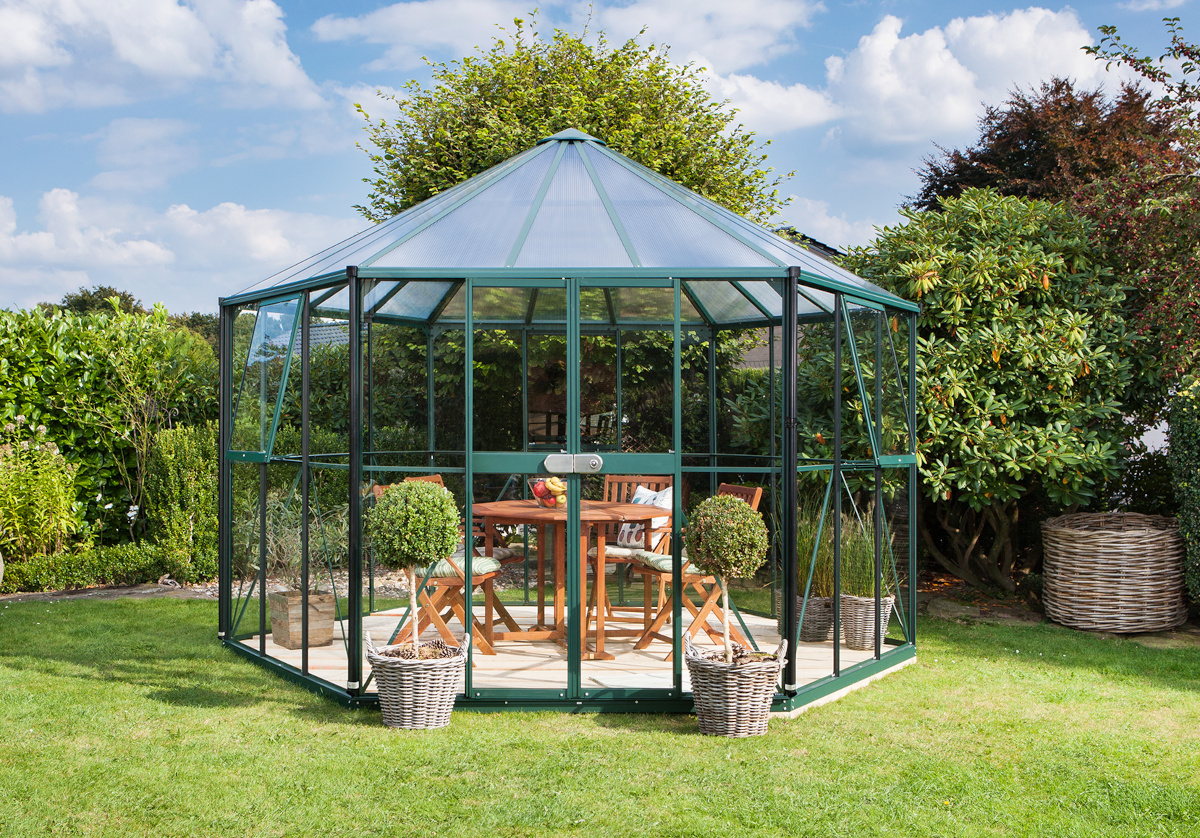 Vitavia Gewächshauspavillon Hera 9000 ESG/HKP 3/6mm, smaragd