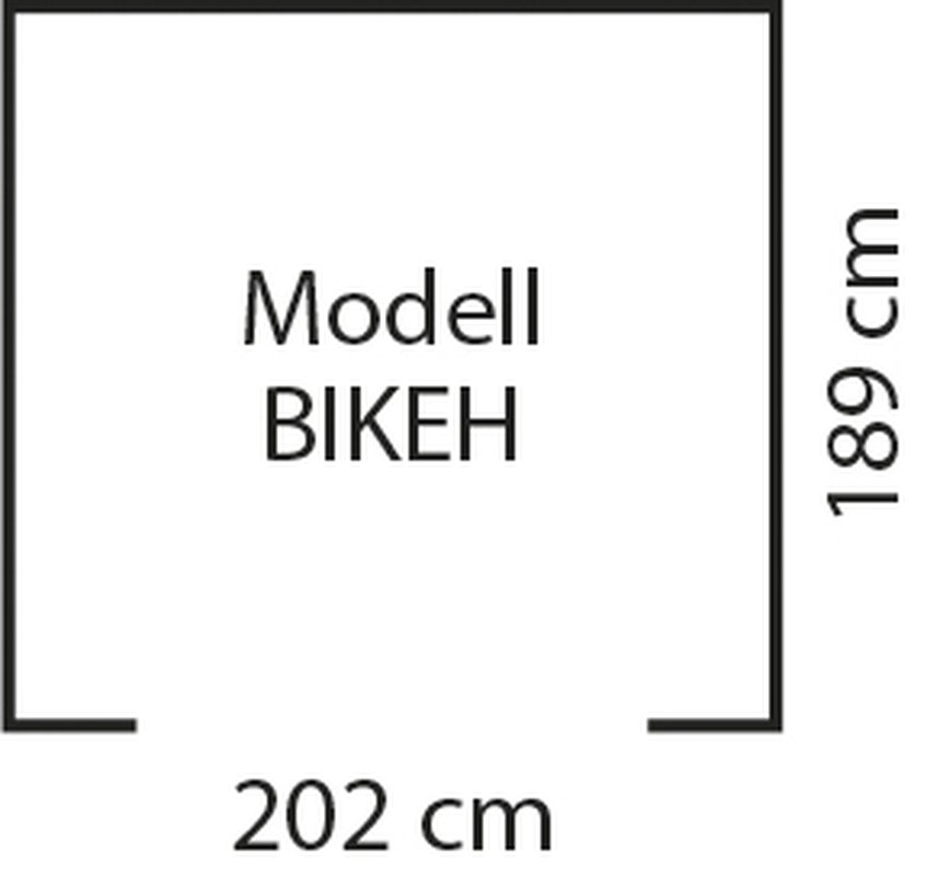 Fahrradoase Family für 4 Fahrräder, Fahrradgarage 6x6 - 211 x 200 cm, Globel