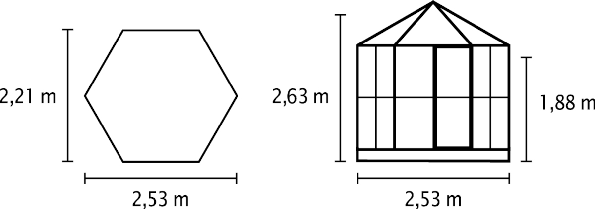 Vitavia Gewächshauspavillon Hera 4500 ESG/HKP, inkl Fundament 6cm