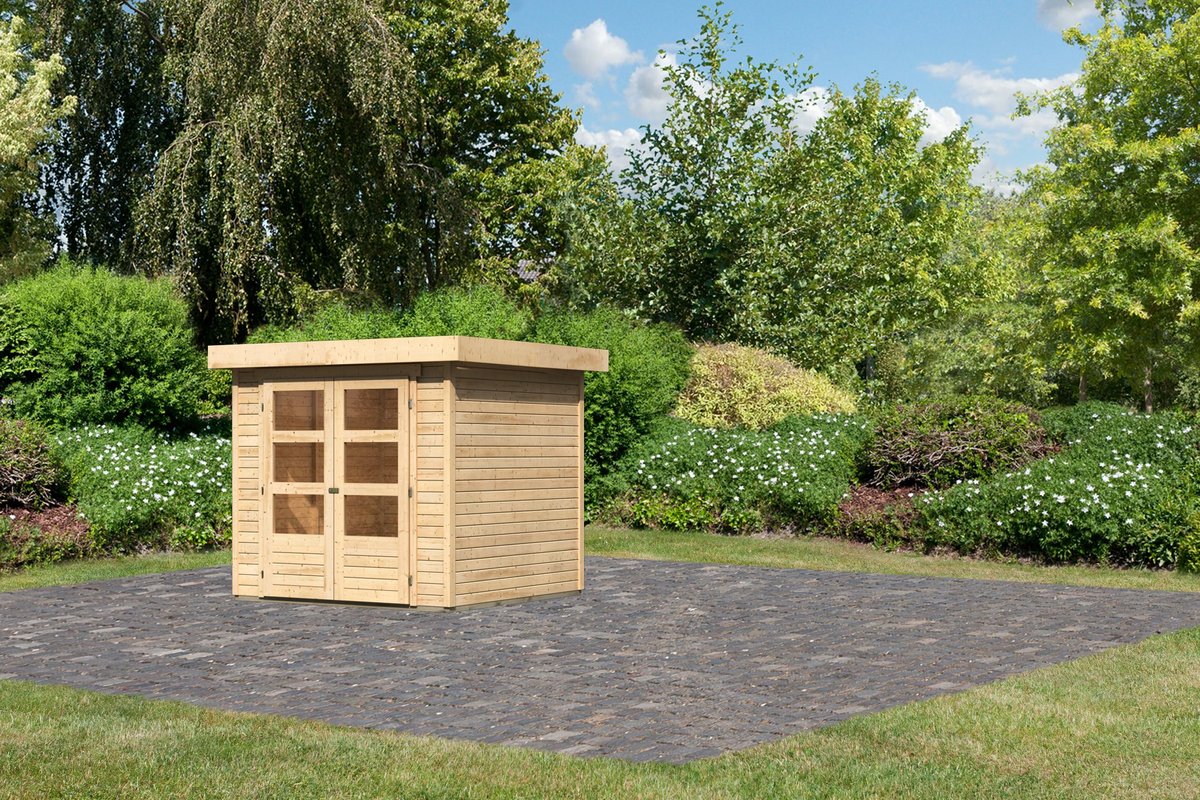 Gartenhaus Askola 2  - 213x217 cm, 19 mm Holz naturbelassen, Karibu