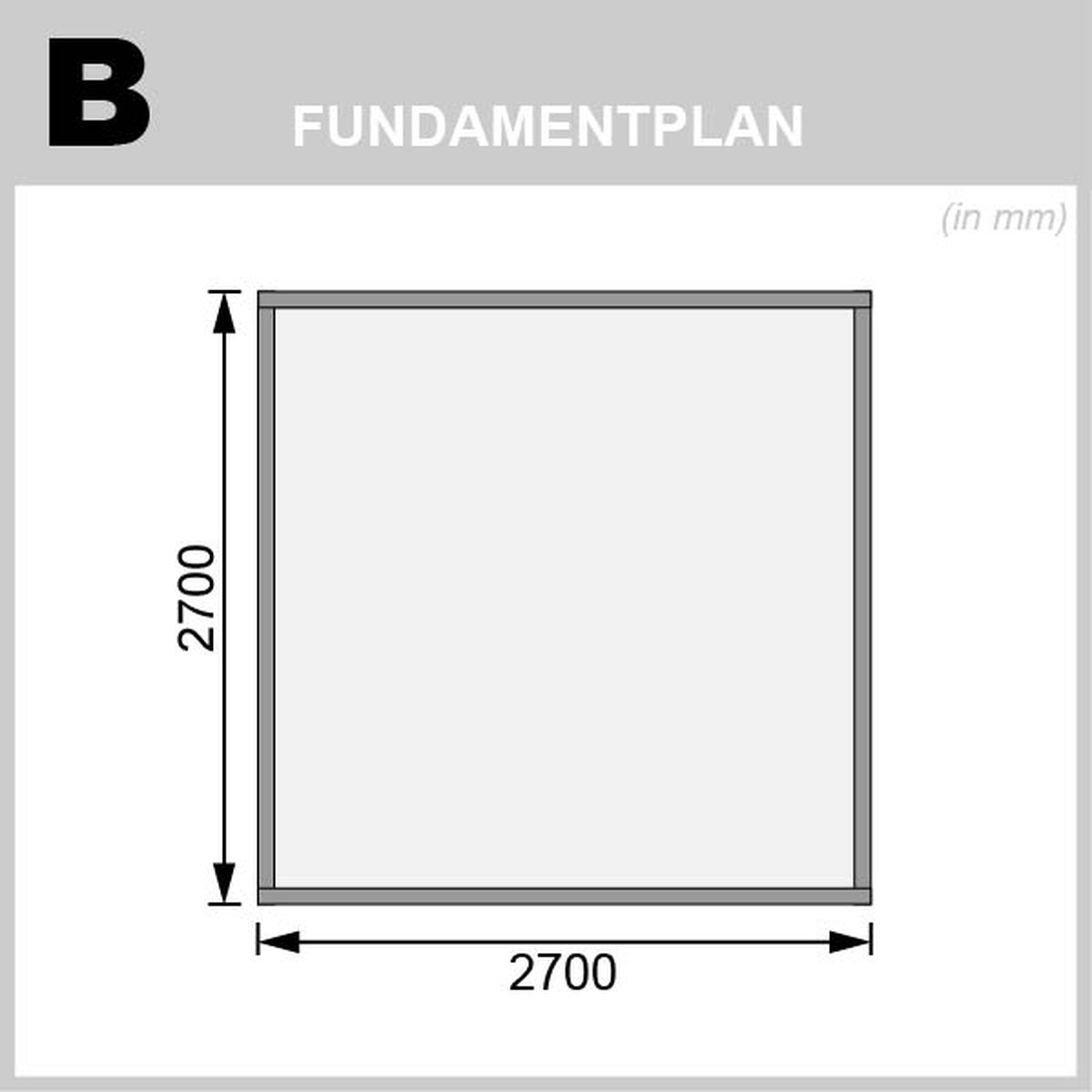 Gartenhaus Qubic 2 - 276x276 cm, 19 mm Holz terragrau, Karibu