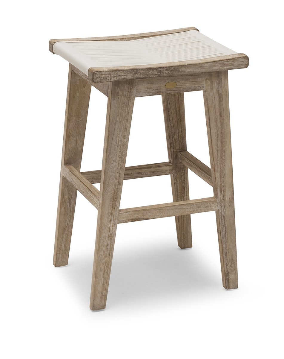 Wellington Barhocker Teak whitewashed / Geflecht weiß, 50 x 40 x 76 cm Wellington Barhocker Teak whitewashed / Geflecht weiß, 50 x 40 x 76 cm