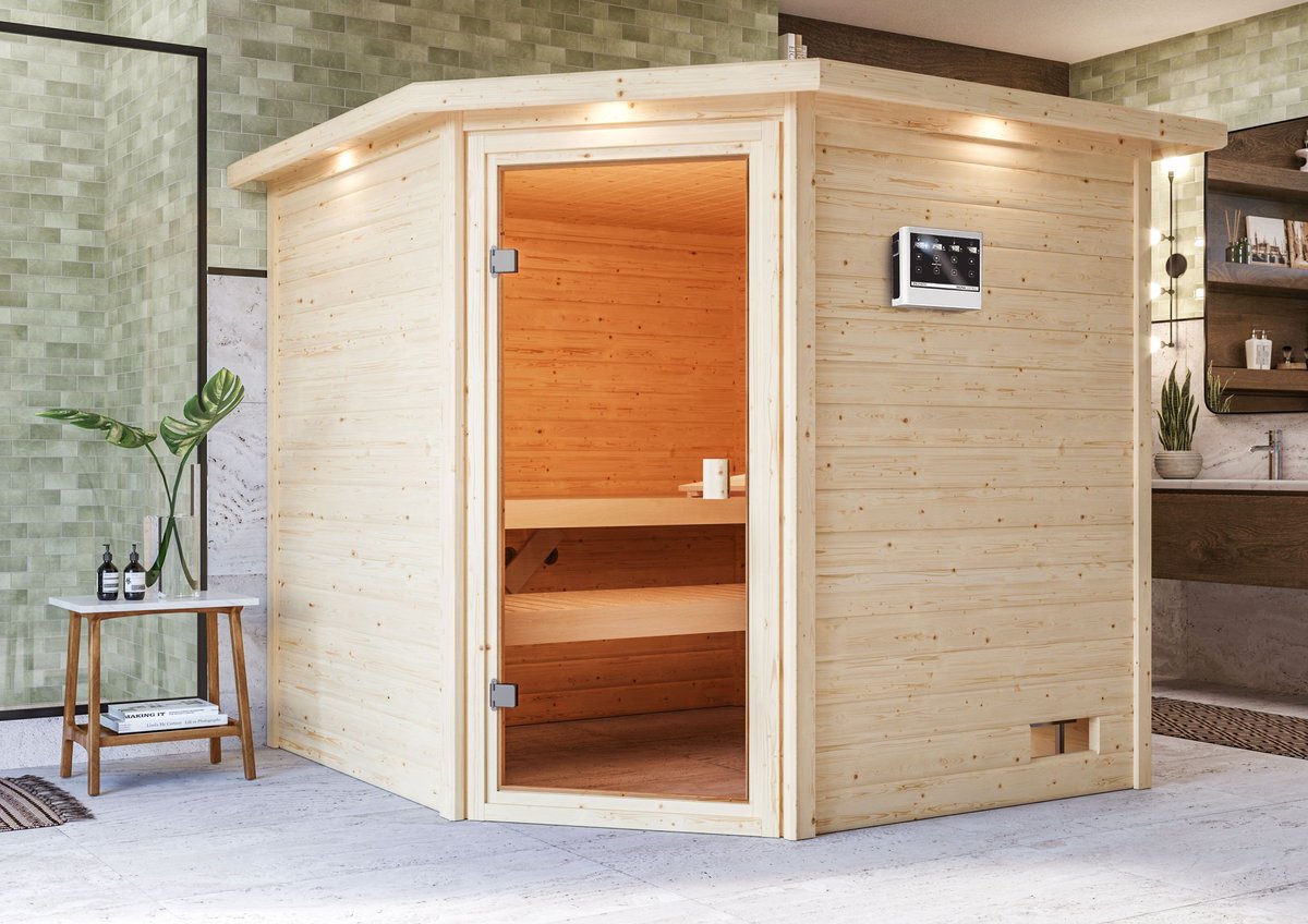 Karibu Sauna Tilda - 195x195 cm, 38 mm WOODfeeling