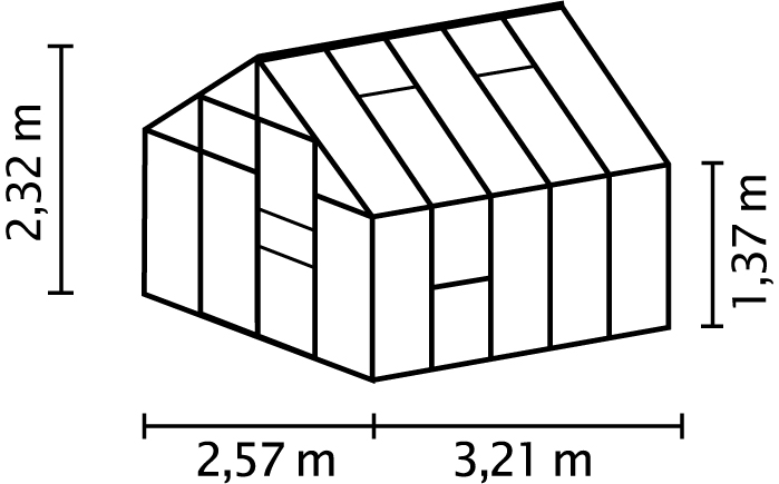 Vitavia Gewächshaus Meridian 1 8300 HKP4mm, schwarz
