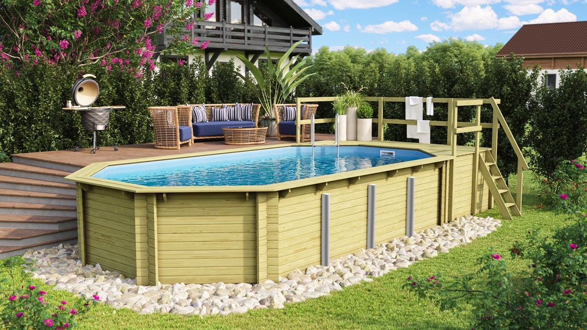 Karibu Pool Modell 5 Classic 400 x 700 cm, Holz kdi