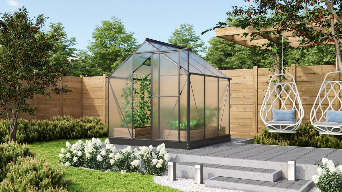 Vitavia Gewächshaus Triton 3800 HKP 4mm, schwarz