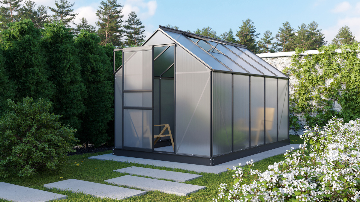 Vitavia Gewächshaus Planet 6200 HKP 6mm, schwarz - Set