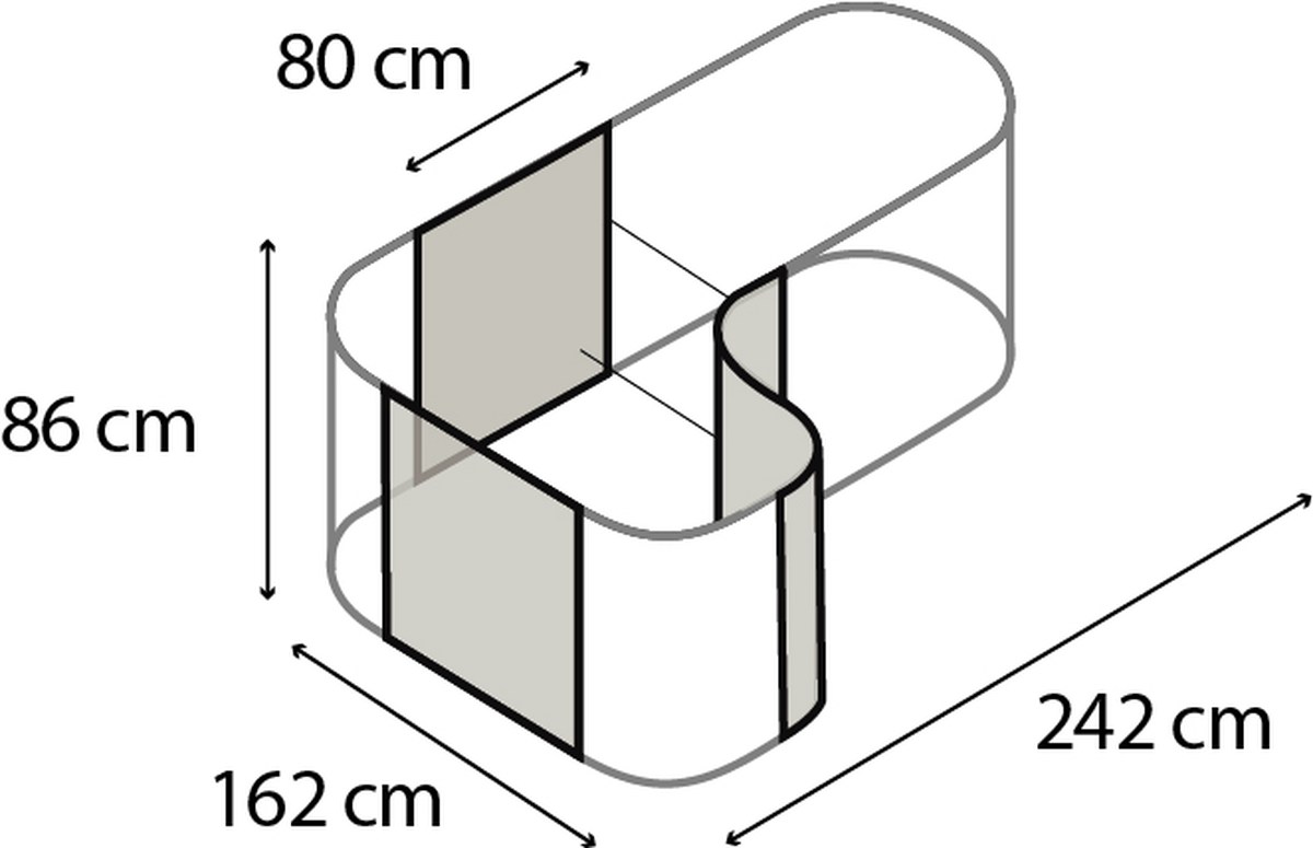 Vitavia Hochbeet Erweiterung Vita CURVE 858, rubin