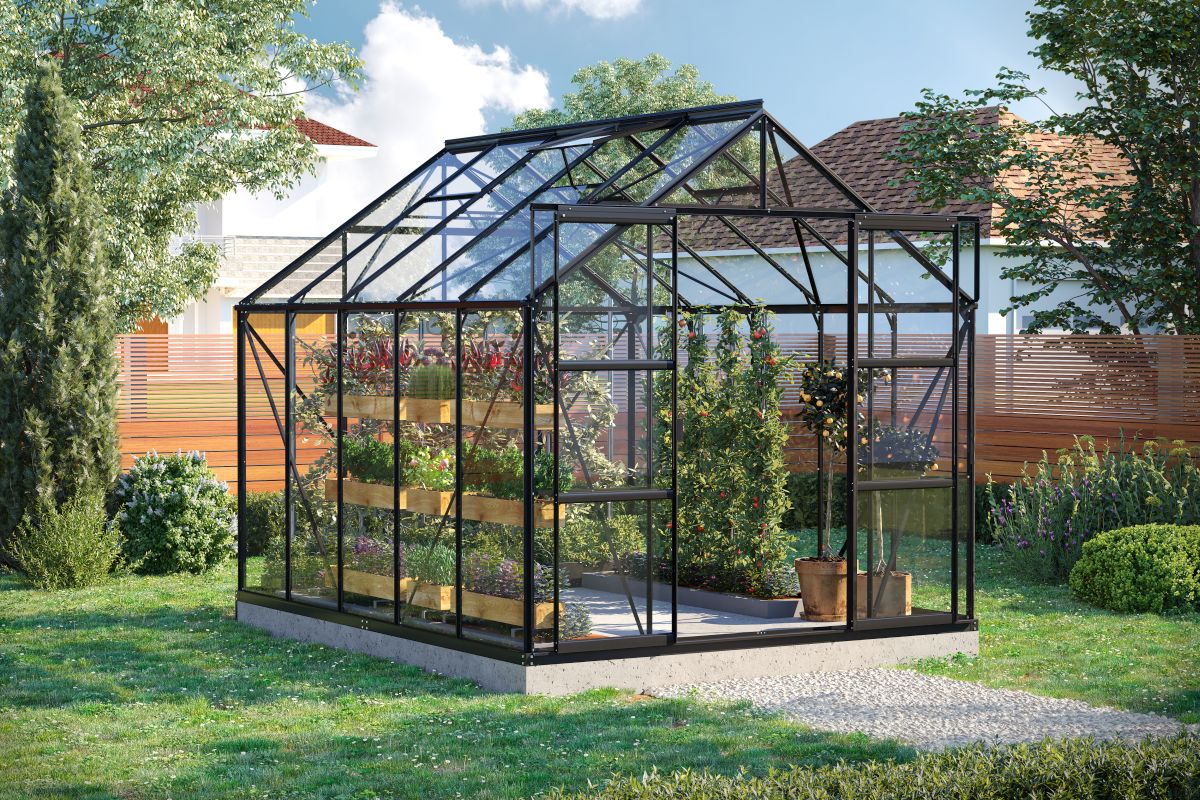 Vitavia Gewächshaus Uranus 8300 ESG 3mm, schwarz