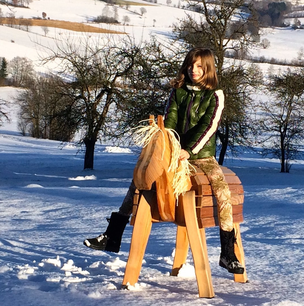 Holzpferd "Aurora" aus Douglasie, für Kinderzimmer und Garten