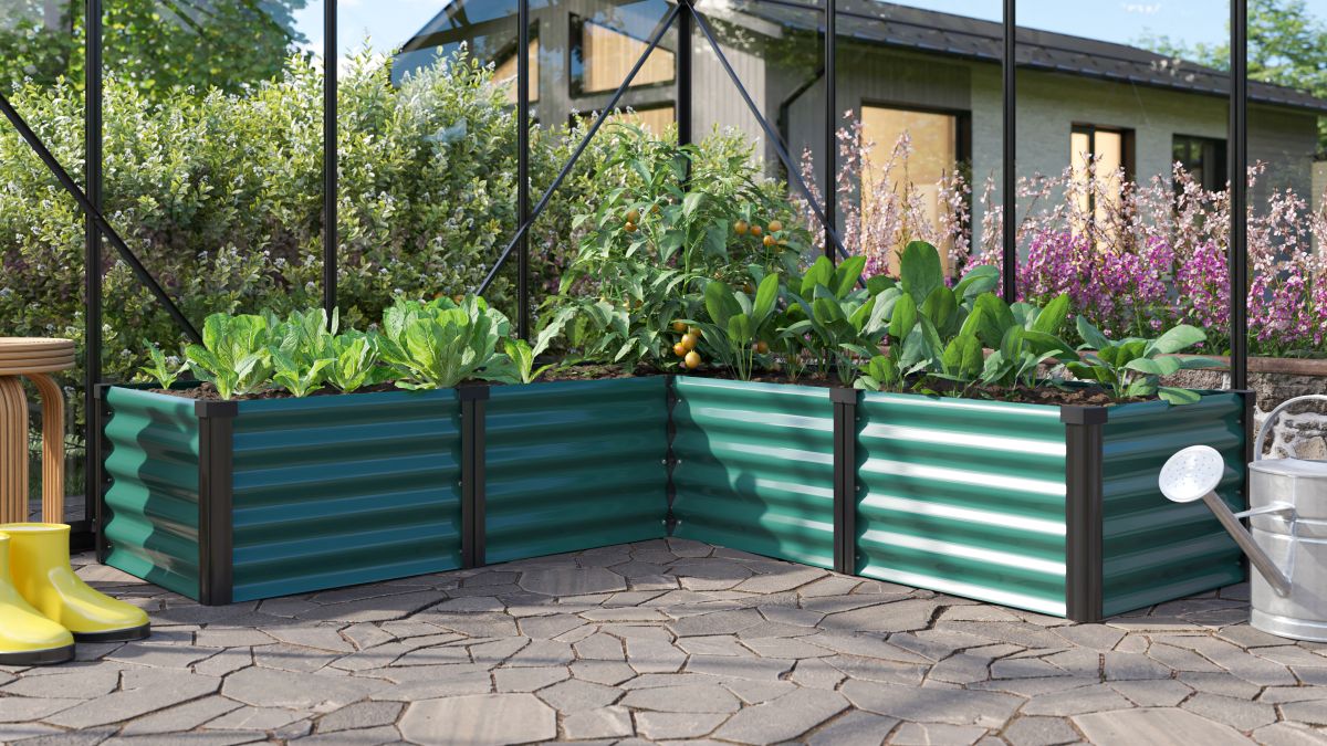 Vitavia Hochbeet Linus In&Out 401 M, Zincalume seegras/schwarz
