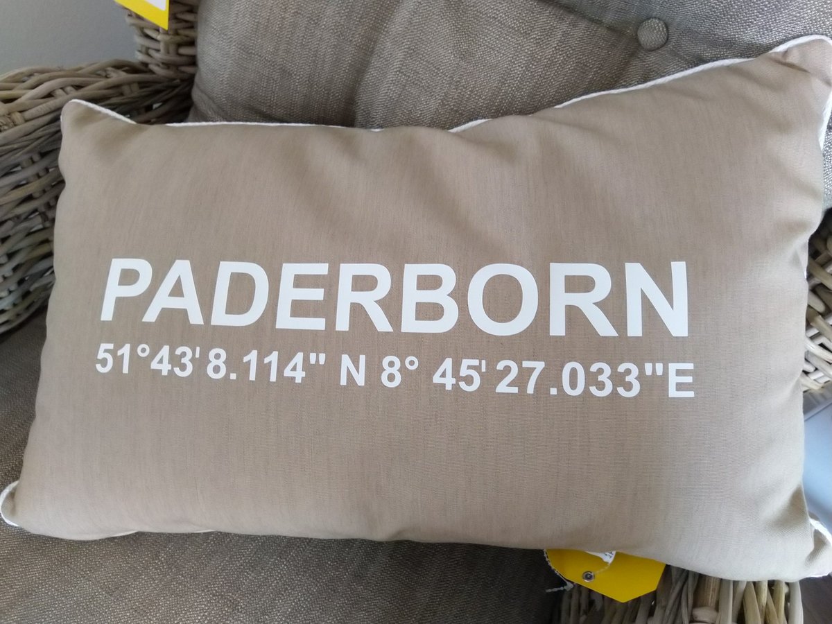Heimatliebe-Kissen, "Paderborn", integral beige, Outdoor-Kissen, 45 x 35 cm