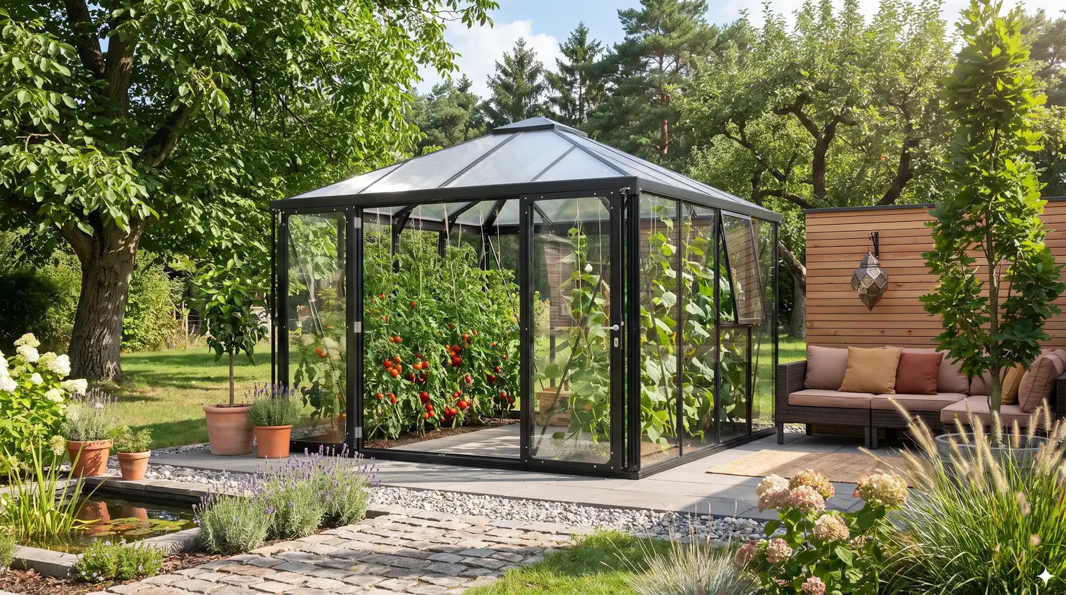 Vitavia Gewächshaus-Pavillon Fortuna ESG/HKP, schwarz