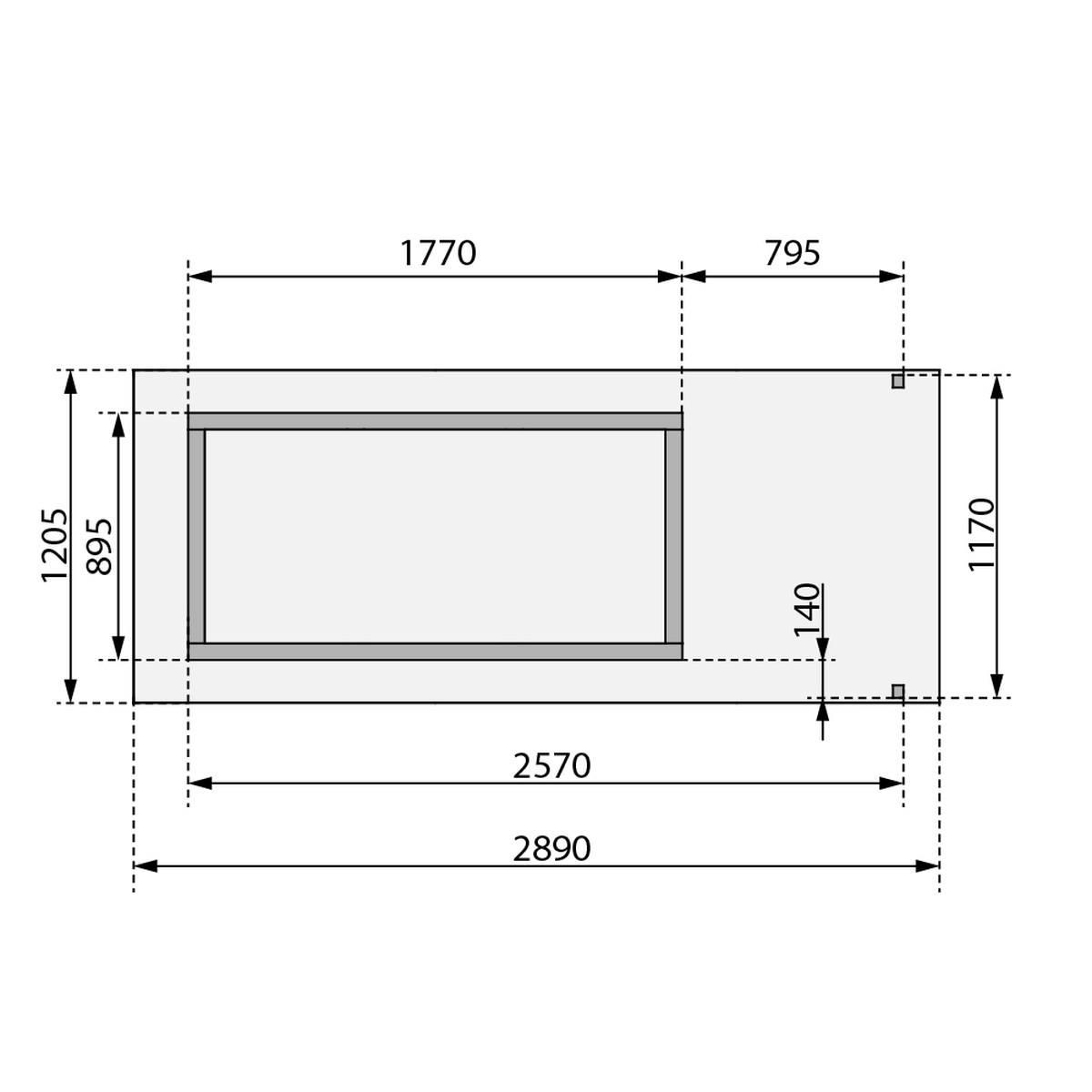 Gartenhaus Dana - 180x93 cm mit Schleppdach, 14 mm Holz naturbelassen, WOODfeeling