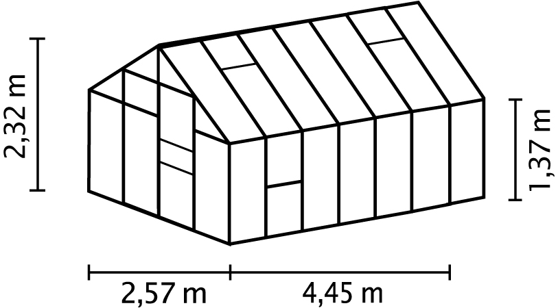 Vitavia Gewächshaus Meridian 1 11500 HKP4mm, schwarz