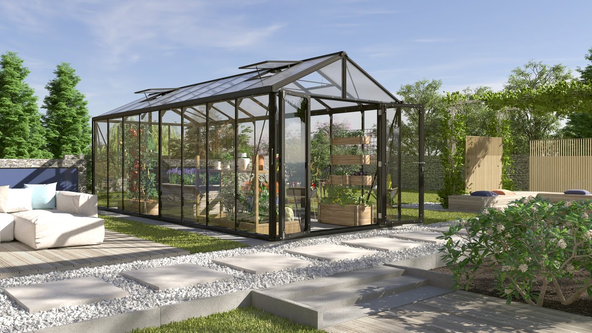 Vitavia Gewächshaus Zeus Comfort 15700 ESG/HKP, schwarz