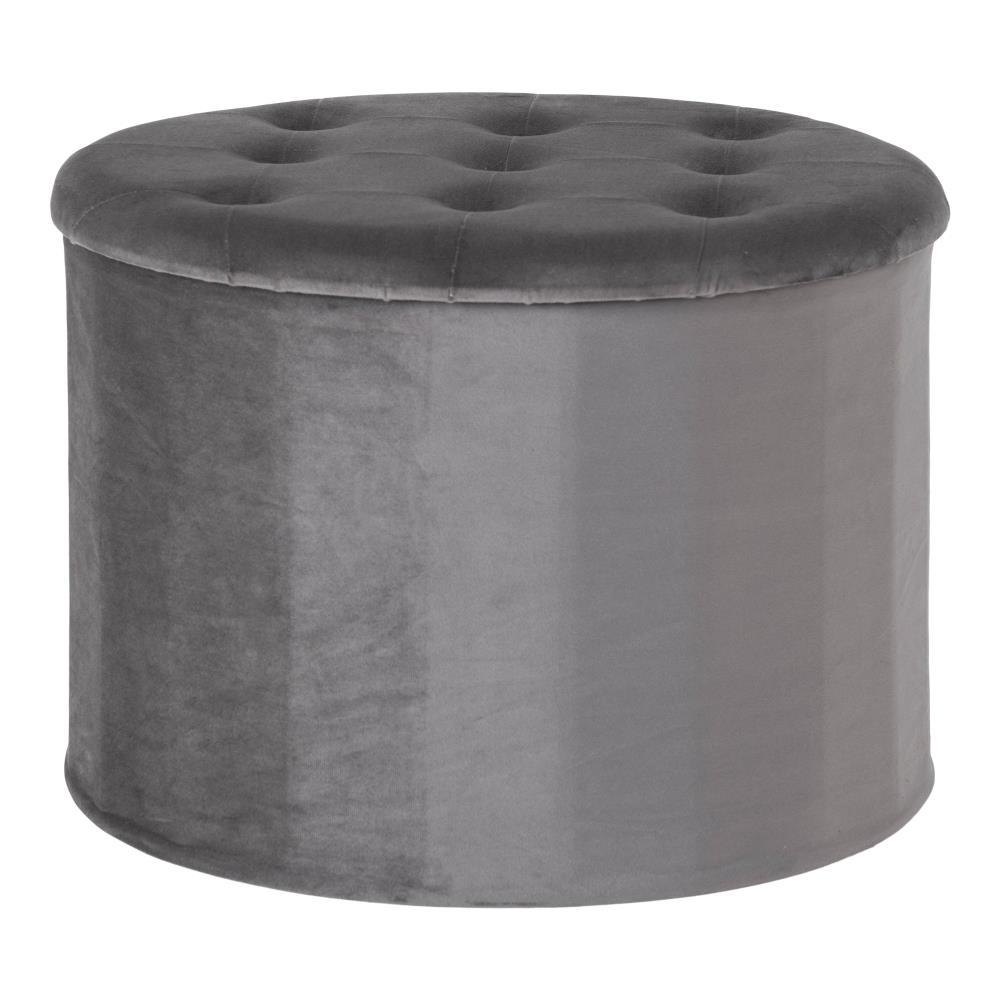 Samt-Pouf mit Stauraum - Turup, dunkelgrau
