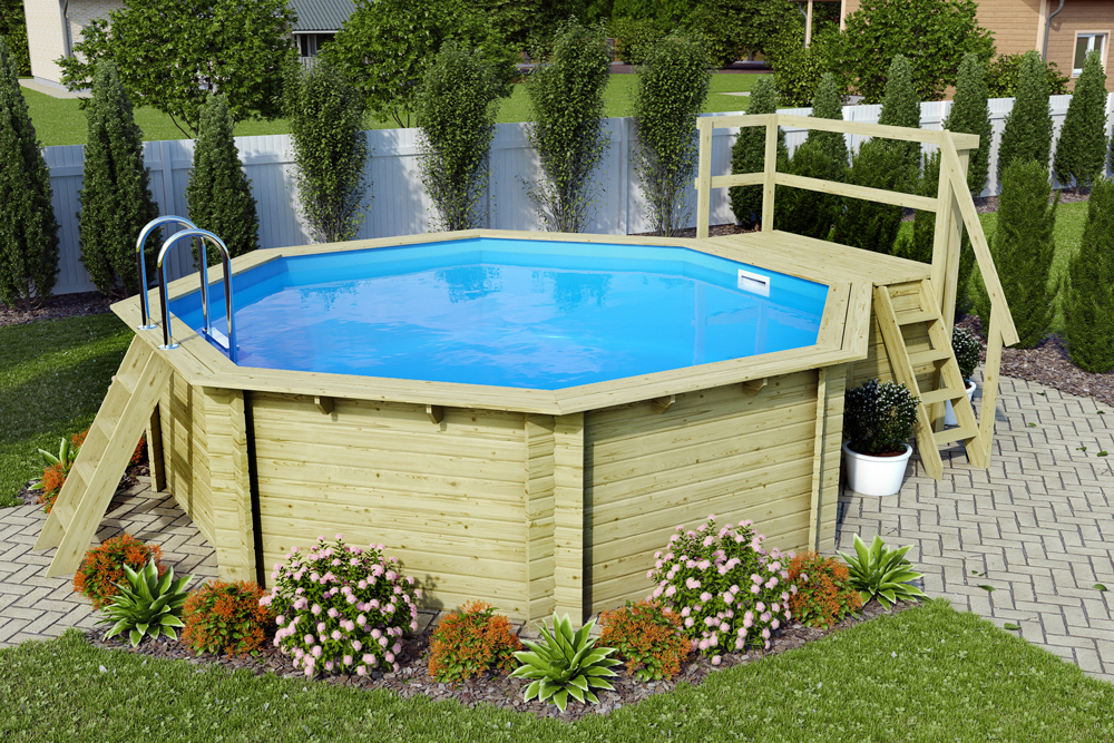 Karibu Pool Modell 2 Classic 470 x 470 cm, Holz kdi