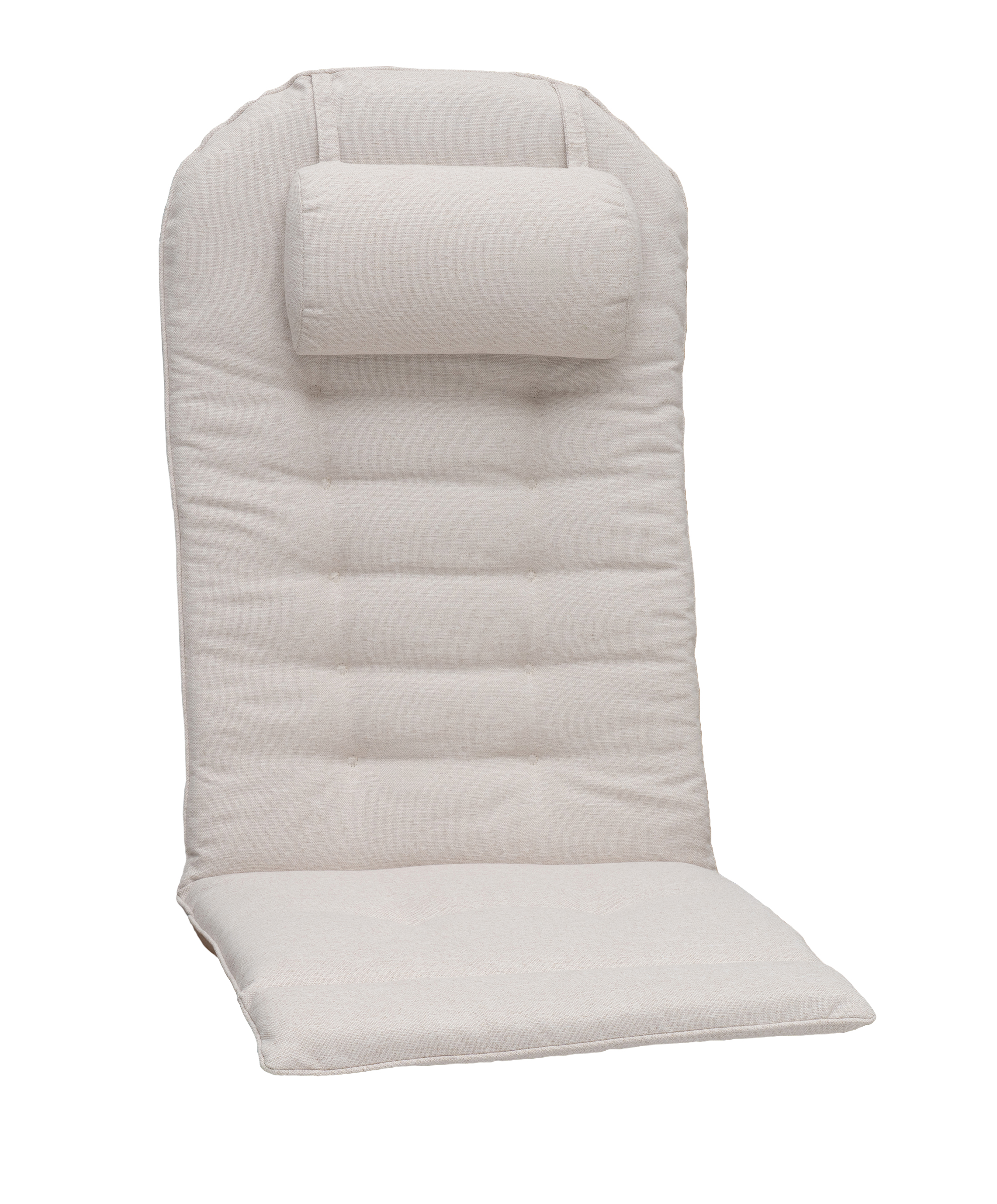 Tennessee Polsterauflage beige mit Nackenpolster, 131x55x6 cm