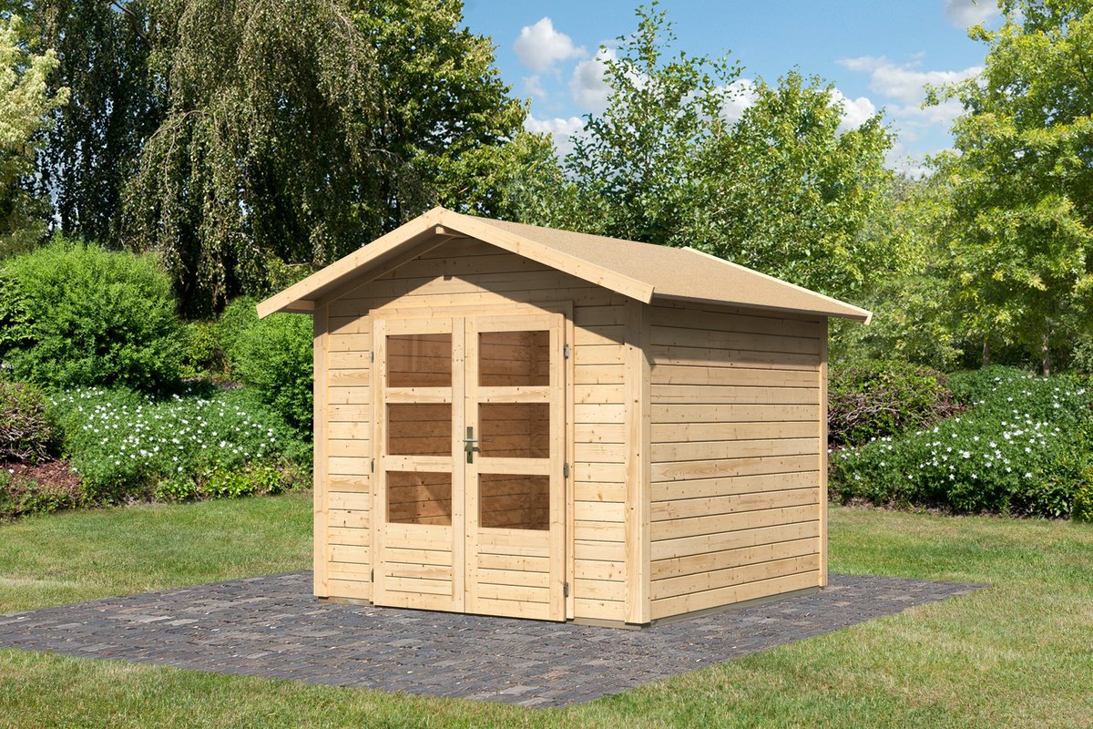 Gartenhaus Talkau 4 - 244x244 cm, 28 mm Holz naturbelassen, Karibu