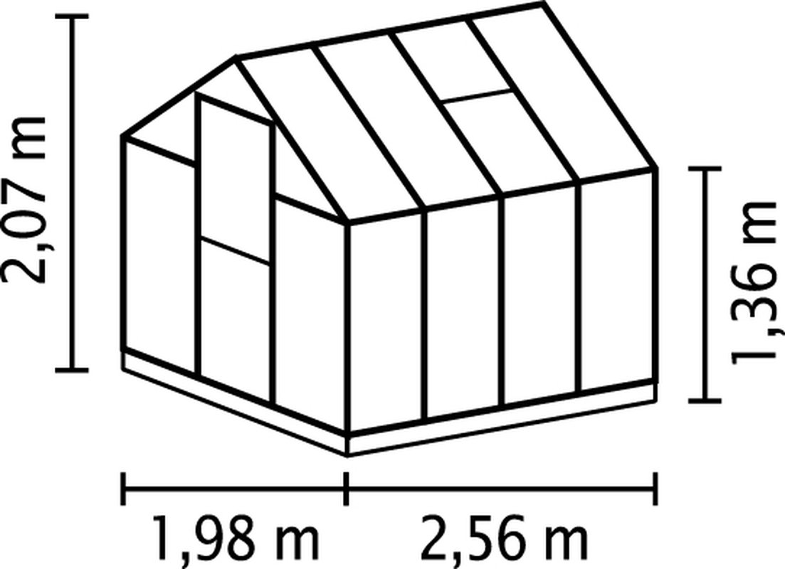 Vitavia Gewächshaus Triton 5000 HKP 6mm, Alu eloxiert