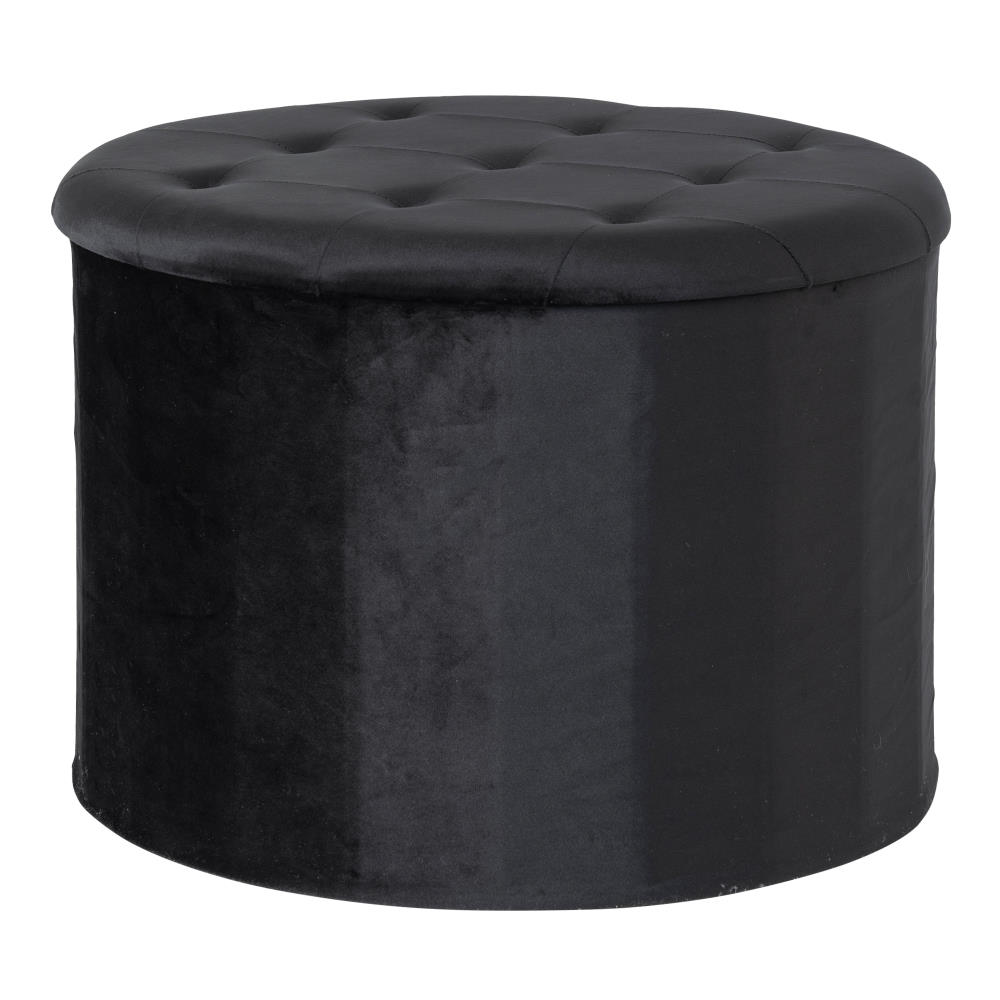 Samt-Pouf mit Stauraum - Turup, schwarz