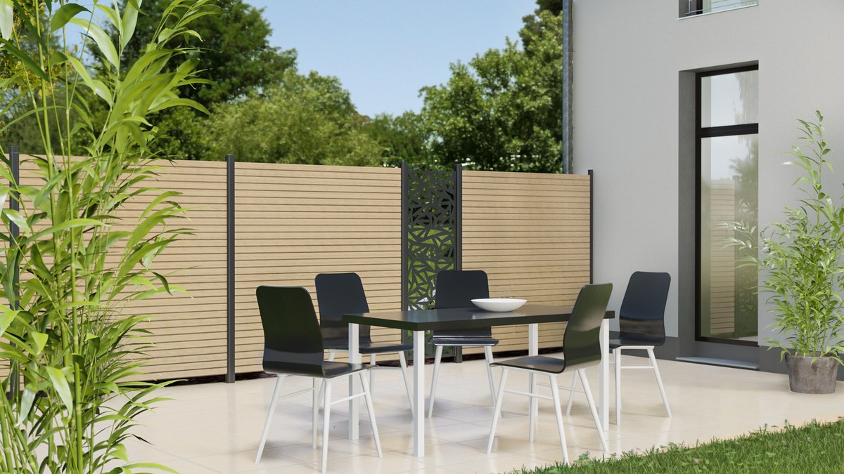 SYSTEM RHOMBUS Zaunfeld-Set 180x180 cm Lärche (Holzoptik), Aluminium-Rhombuszaun SYSTEM RHOMBUS Zaunfeld-Set 180x180 cm Lärche (Holzoptik), Aluminium-Rhombuszaun