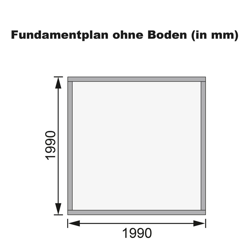 Gartenhaus Kandern 1  - 204x204 cm, 28 mm Holz naturbelassen, Karibu