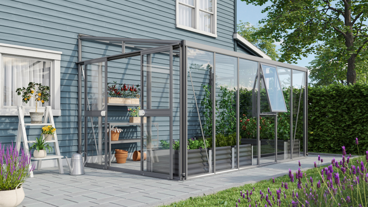 Vitavia Anlehngewächshaus Athena 10200 ESG/HKP, schwarz