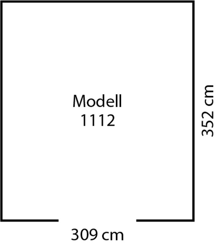 Metallgerätehaus Frankfurt II 1112, Holzoptik 321 x 366