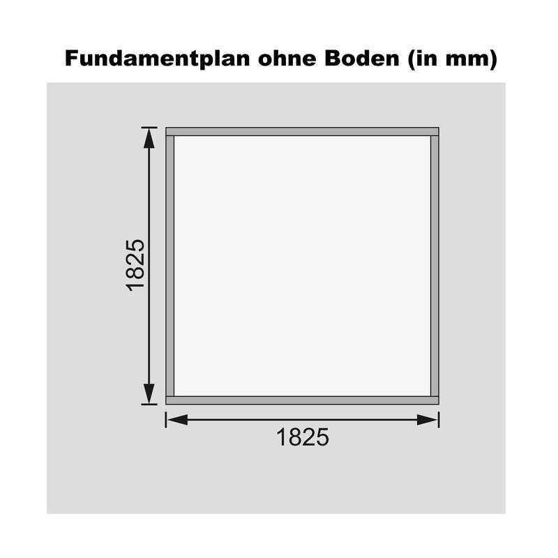 Gartenhaus Amberg 2 - 186x186 cm, 19 mm Holz naturbelassen, Karibu