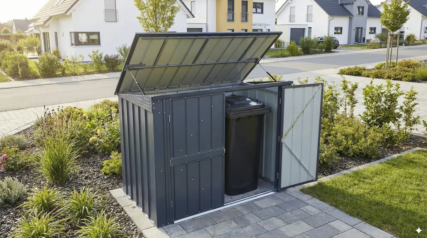 Globel Tonnen-Depot EASY 5x3 für 2 Tonnen, 174 x 101 cm
