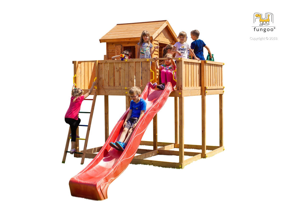 Fungoo Spielturm My SPACE XL , teak-farben lasiert