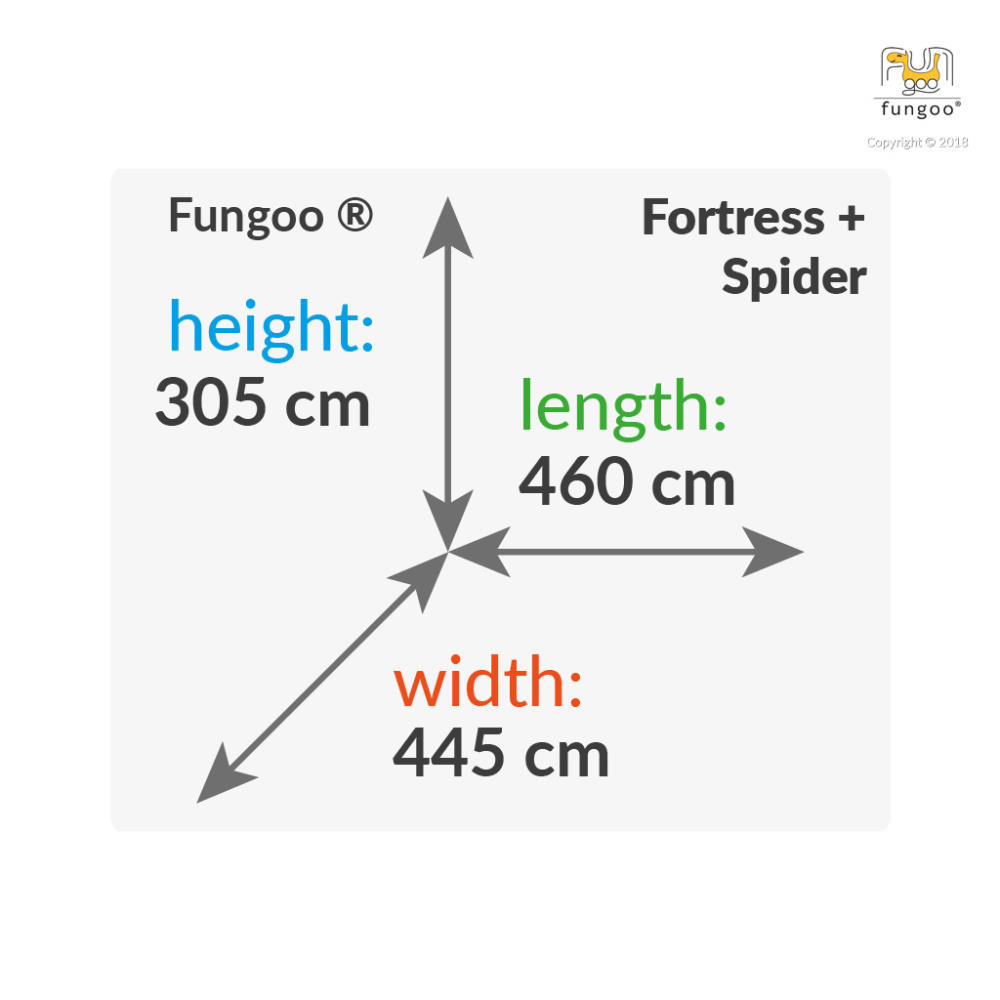 Fungoo Spielturmset FORTRESS SPIDER+, teak-farben lasiert