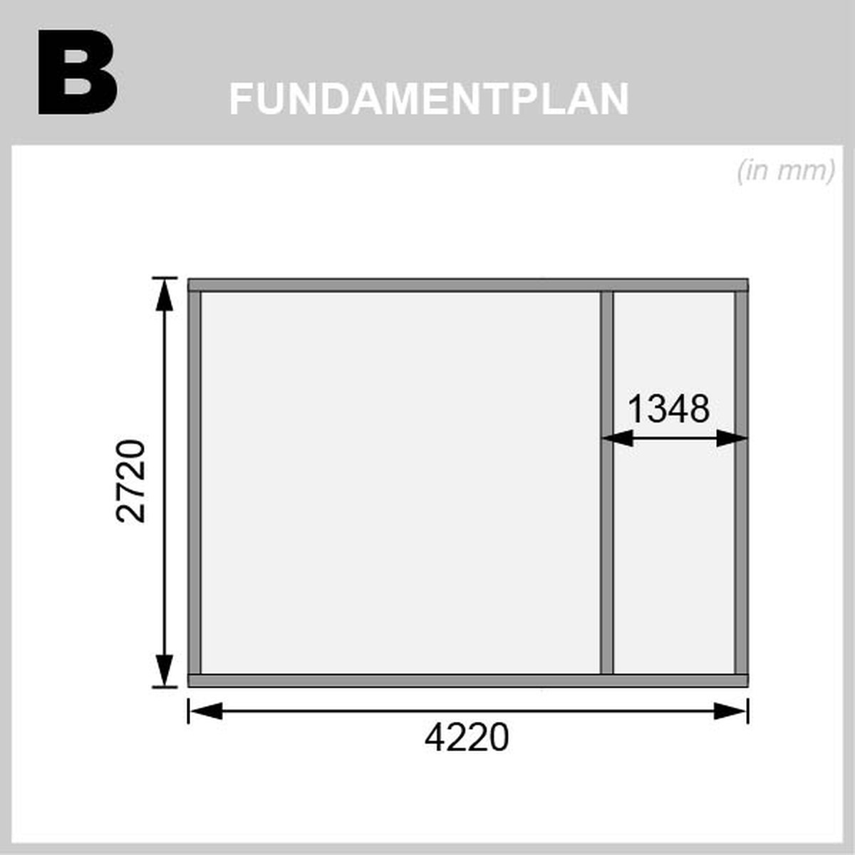 Mittelwandhaus Schönbuch 2 - 426x276 cm, 38 mm Holz naturbelassen, Karibu