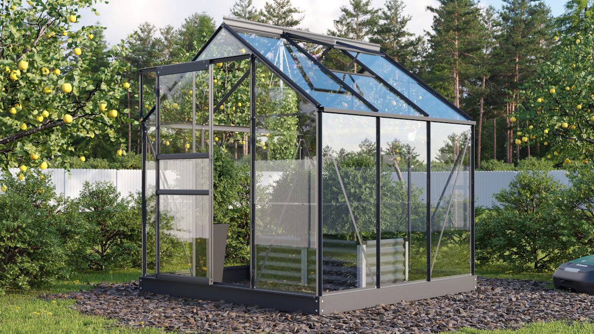 Vitavia Gewächshaus Planet 3800 ESG 3mm, schwarz - Set