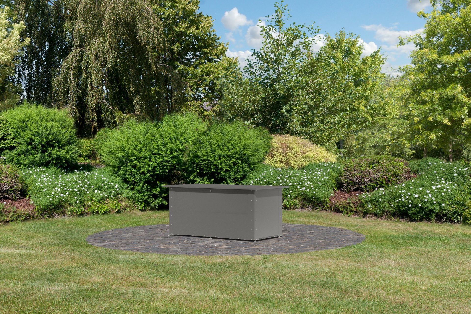 Metallbox Himalia 2 - 176x95x79 cm, Gartenbox graualuminium, Karibu