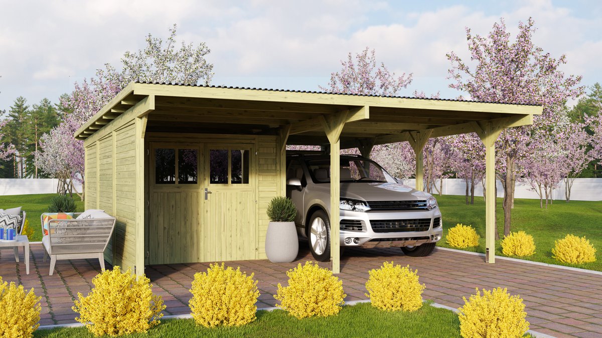 Doppelcarport ECO 2 kdi mit Abstellraum