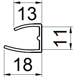 Polycarbonat U-Profil 2100 mm für 10 mm Stegplatten, glasklar