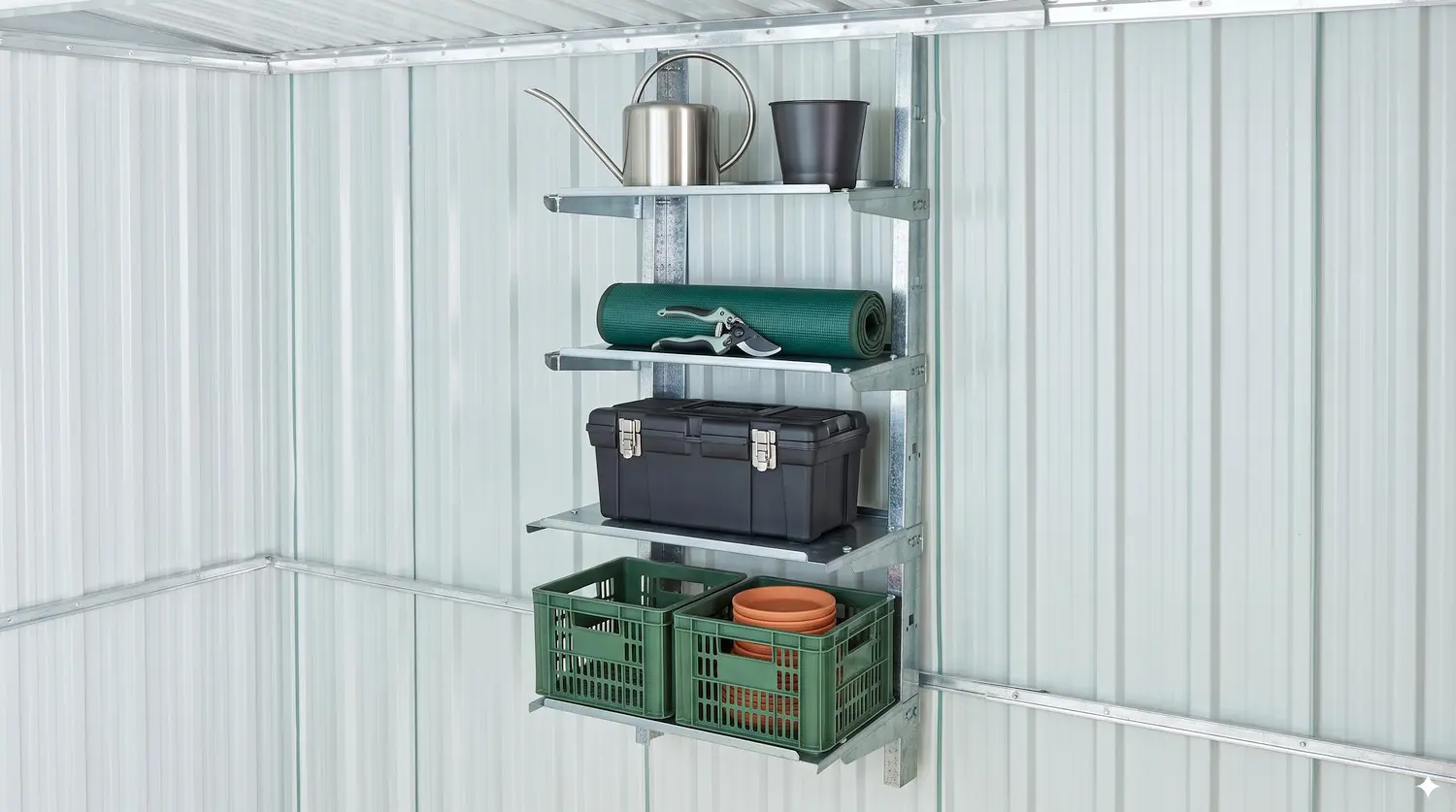 Regal-Kit mit 4 Böden für Pergart Gerätehäuser