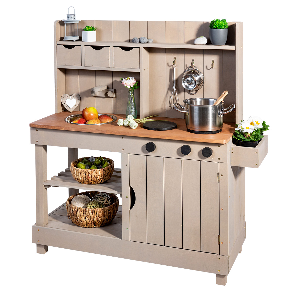 MUDDY BUDDY® Holz-Matschküche Explorer warmgrau 