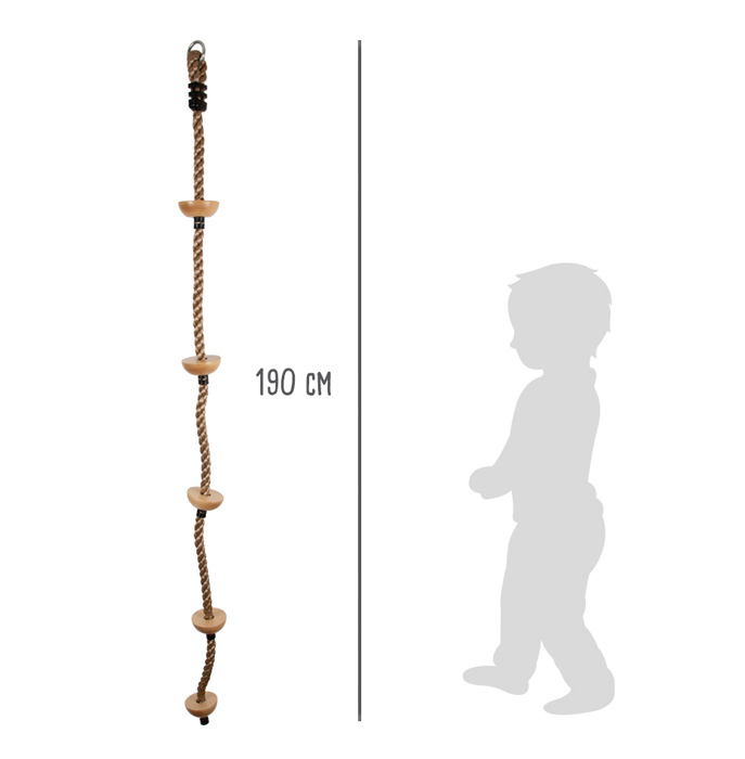 Kletterseil mit Fußtritten aus Holz, Seil für Kinder