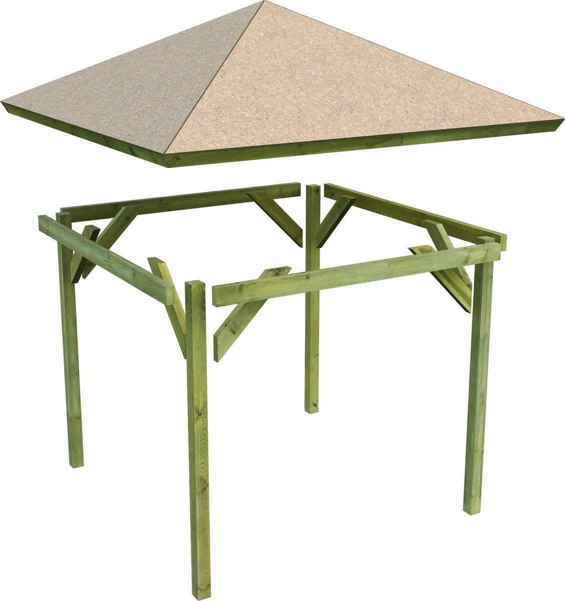 Pavillon-Carport Kirn 1 - 359x359 cm, CLASSIC kdi von Karibu